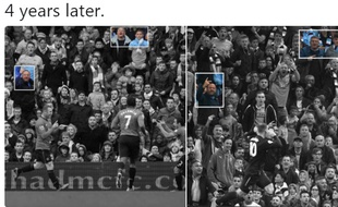 Rooney il y a quatre ans sous le maillot de MU vs Rooney lundi soir avec Everton, sous les yeux ravis des supporters de Manchester City.