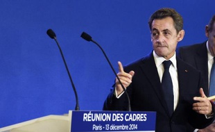 Nicolas Sarkozy le 13 décembre 2014 à Paris lors d'une réunion des cadres UMP