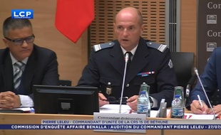 Pierre Leleu, commandant d'unité de la CRS 15 de Béthune, auditionné par la commission d'enquête dans l'affaire Benalla, le 27 juillet 2018.