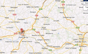 Google map de la ville d'Angers (Maine-et-Loire).