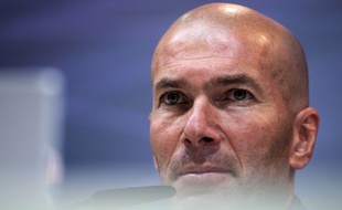 Zinédine Zidane lors de l'annonce de son départ du Real Madrid, le 31 mai 2018.