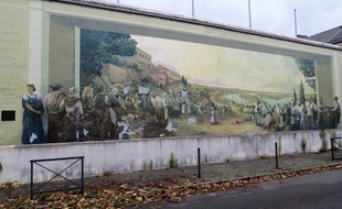 Monumentale, la fresque des Acadiens se trouve sur la butte Sainte-Anne à Nantes.