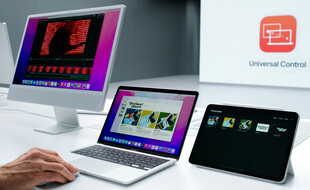 Le vice-président d'Apple en charge du software, Craig Federighi, fait une démonstration du Contrôle universel entre un Mac sous MacOS Monterey et un iPad.