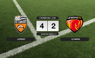 Ligue 2, 23ème journée: Succès 4-2 de Lorient face au Mans