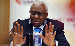 Lamine Diack, ancien patron de l'IAAF, le 21 août 2015 à Pékin.