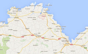 Plan de situation de la commune de Plourivo, dans les Côtes d'Armor.