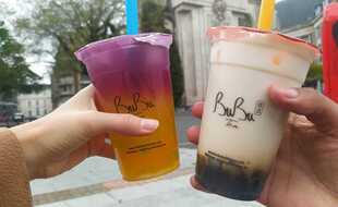 Deux bubble tea de chez Bubu Tea, à Lille.