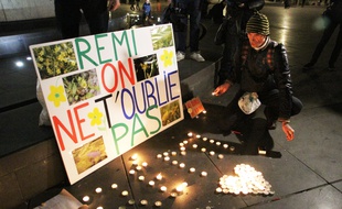 Hommage sur le site de Sivens, le jour des obsèques du jeune militant.
