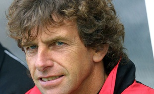Christian Gourcuff lors de son premier passage en tant qu'entraîneur du Stade Rennais, en 2001-2002.