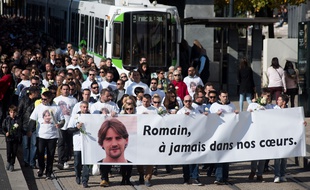 Marche blanche en hommage à Romain Barré, le 22 octobre 2016 à Nantes.