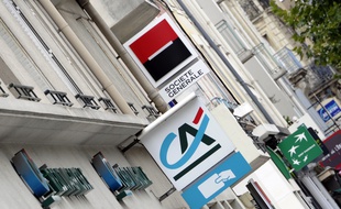 Les enseignes de plusieurs banques françaises à Rennes.