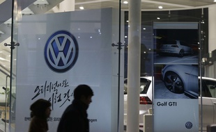 Illustration: une vitrine de Volkswagen.
