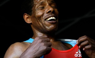 Le marathonien Haile Gebreselassie, lors du marathon de Madrid, le 25 avril 2010.