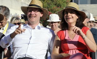 Cécile Duflot et Pascal Canfin lors de l'ouverture des journées d'été d'EELV à Marseille le jeudi 22 août 2013.