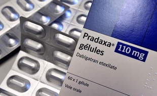 Une boîte de l'anticoagulant Pradaxa du laboratoire Boehringer Ingelheim.