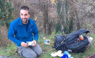 David Labarre s'est lancé dans une randonnée entre Carcassonne et Aspet en Haute-Garonne.