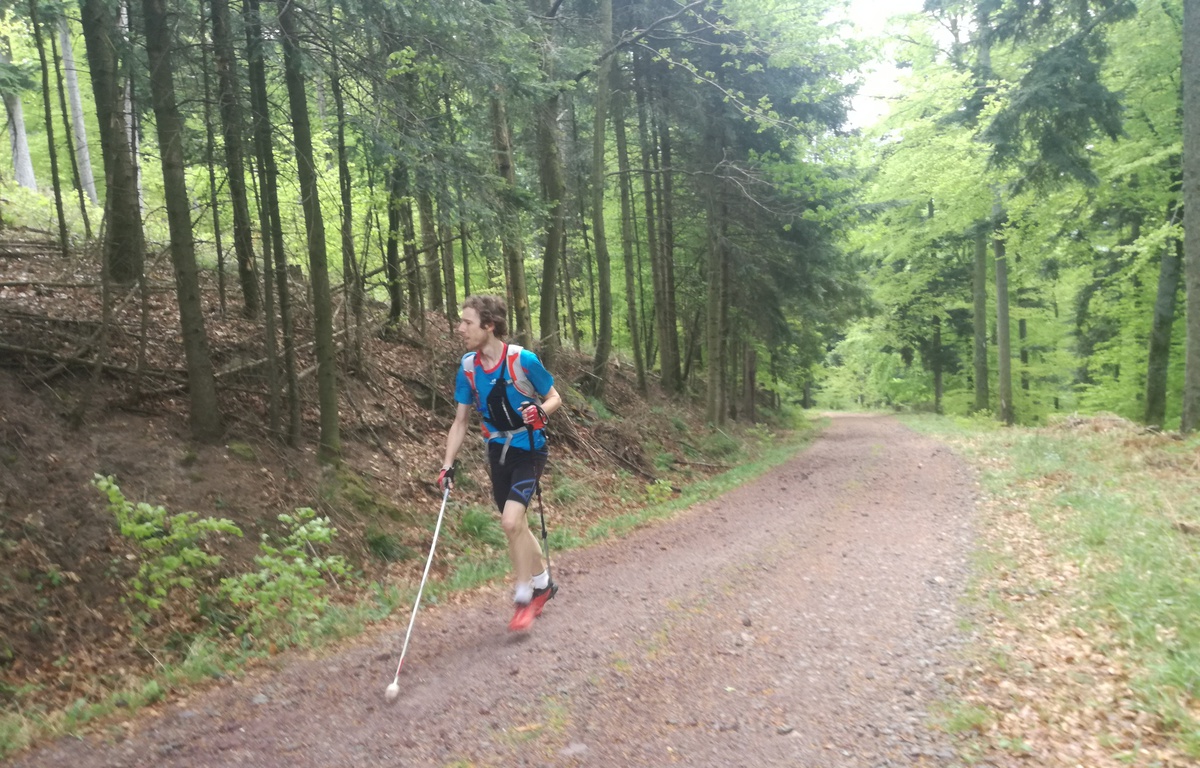 VIDEO. Alsace On a couru avec un traileur aveugle sur les pistes forestières vosgiennes