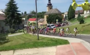 Chute après le décollage d'un hélicoptère