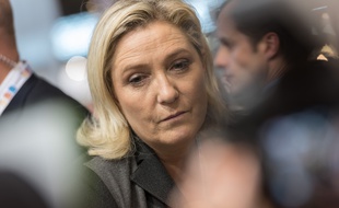 Marine Le Pen, présidente du FN, le 18 novembre 2015 au Salon Milipol de Villepinte.