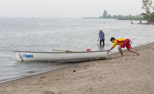 La plage de Cherry à Toronto, au Canada.
