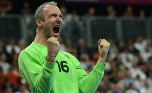 Le gardien français Thierry Omeyer lors de la demi-finale des JO contre la Croatie, le 10 août 2012, à Londres.