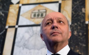 Le ministre français des affaires étrangères Laurent Fabius s'adresse à la presse à son arrivée à la conférence sur la Syrie, le 14 novembre 2015 à Vienne