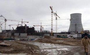 Le site de la centrale nucléaire en construction près de Saint Petersbourg, Leningrad Atomic Power Station - 2, le 5 avril 2011.