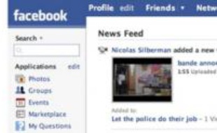 L'interface Facebook