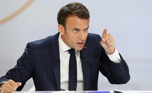 Emmanuel Macron, le 25 avril 2019 au Palais de l'Elysée.