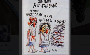 Le dessin de Félix sur le séisme en Italie, dans Charlie Hebdo.