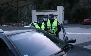 Un contrôle policier de la police aux frontières (PAF), le novembre 2020.