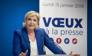 Marine Le Pen lors de ses vœux à la presse