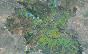 La carte thermographique d'Amiens Métropole.