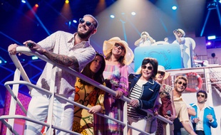 Une partie de la troupe des Enfoirés lors du concert enregistré au Zénith de Toulouse, en janvier 2017.