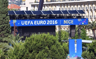La fan zone de Nice pour l'Euro 2016, le 8 juin.