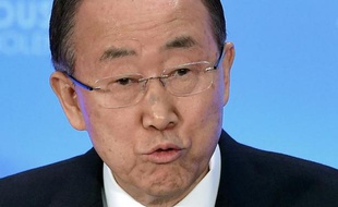Le secrétaire général de l'ONU Ban ki-Moon à Washington le 19 février 2015