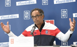 Yannick Noah en conférence de presse, le 14 novembre 2017.