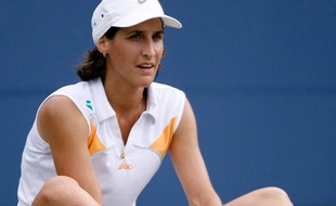 La Française Virgine Razzano, lors de sa défaite face à Dinara Safina, le 4 septembre 2006 à l'US Open.