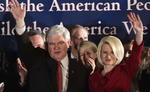 Le républicain Newt Gingrich s'est imposé en Caroline du Sud, le 21 janvier 2012.