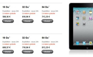 Les prix de l'iPad en France après la hausse due à la taxe sur la copie privée, le 4 février 2011.