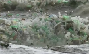 Des vagues de plastiques s'échouent sur une plage d'Afrique du sud.