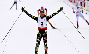 Francois Braud a décroché la médaille d'argent sur le grand tremplin.