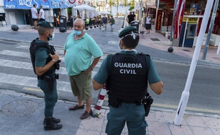 Illustration de policiers espagnols.