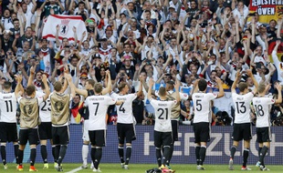 La joie des Allemands après leur qualification pour les quarts de finale