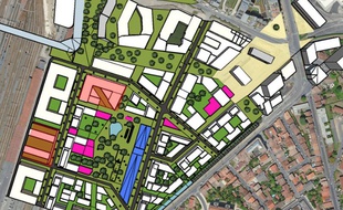 Le projet de campus François-d'Assise verra le jour à la pointe sud du Jardin d'Armagnac.