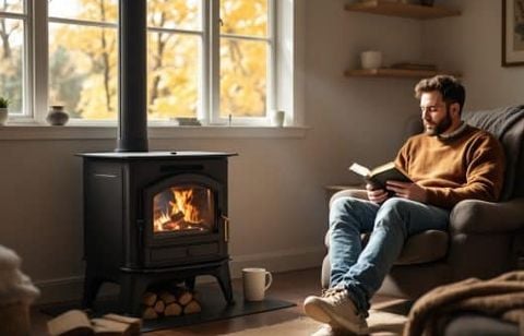 Chaleur douce et look traditionnel : ce poêle à bois en fonte est à moins de 455€ chez Castorama