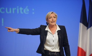 Meeting de Marine Le Pen, candidate à la présidentielle 2012. A Strasbourg, le 12 février.