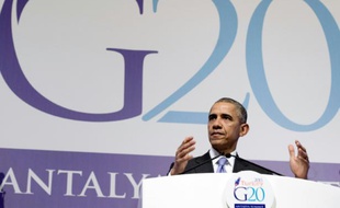 Le président américain Barack Obama, le 16 novembre 2015 au sommet du G20 à Antalya en Turquie
