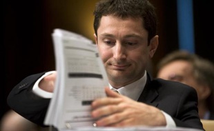 Fabrice Tourre lors d'une audition devant le Sénat américain, le 27 avril 2010 à Washington