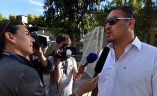 Le Tunisien Issam Tej, jugé en compagnie de 15 autres personnes pour un match supposé truqué, le 23 juin 2015 à Montpellier